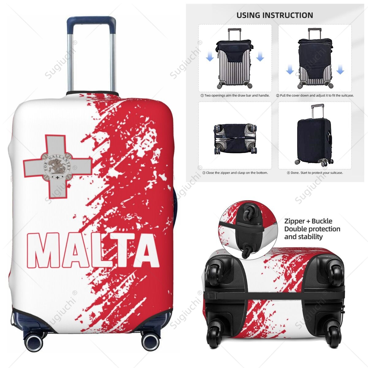 Travel Accessories Malta - مالطا العلم غطاء الأمتعة حقيبة مرونة