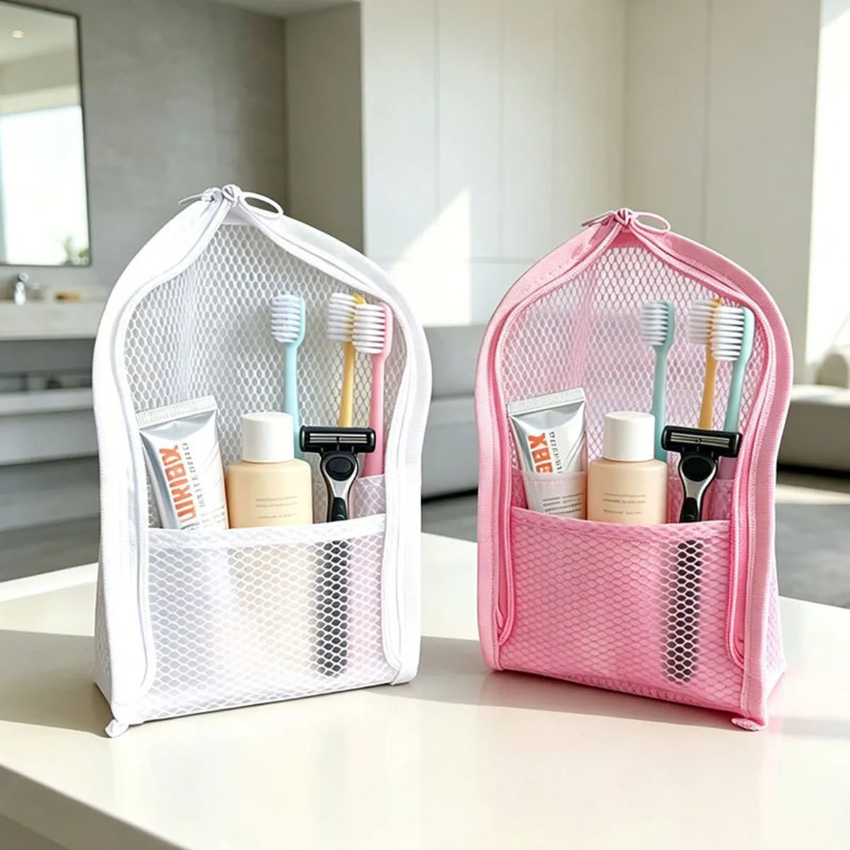 Travel Accessories Toiletries - حقيبة مستلزمات سفر شبكية قائمة بذاتها