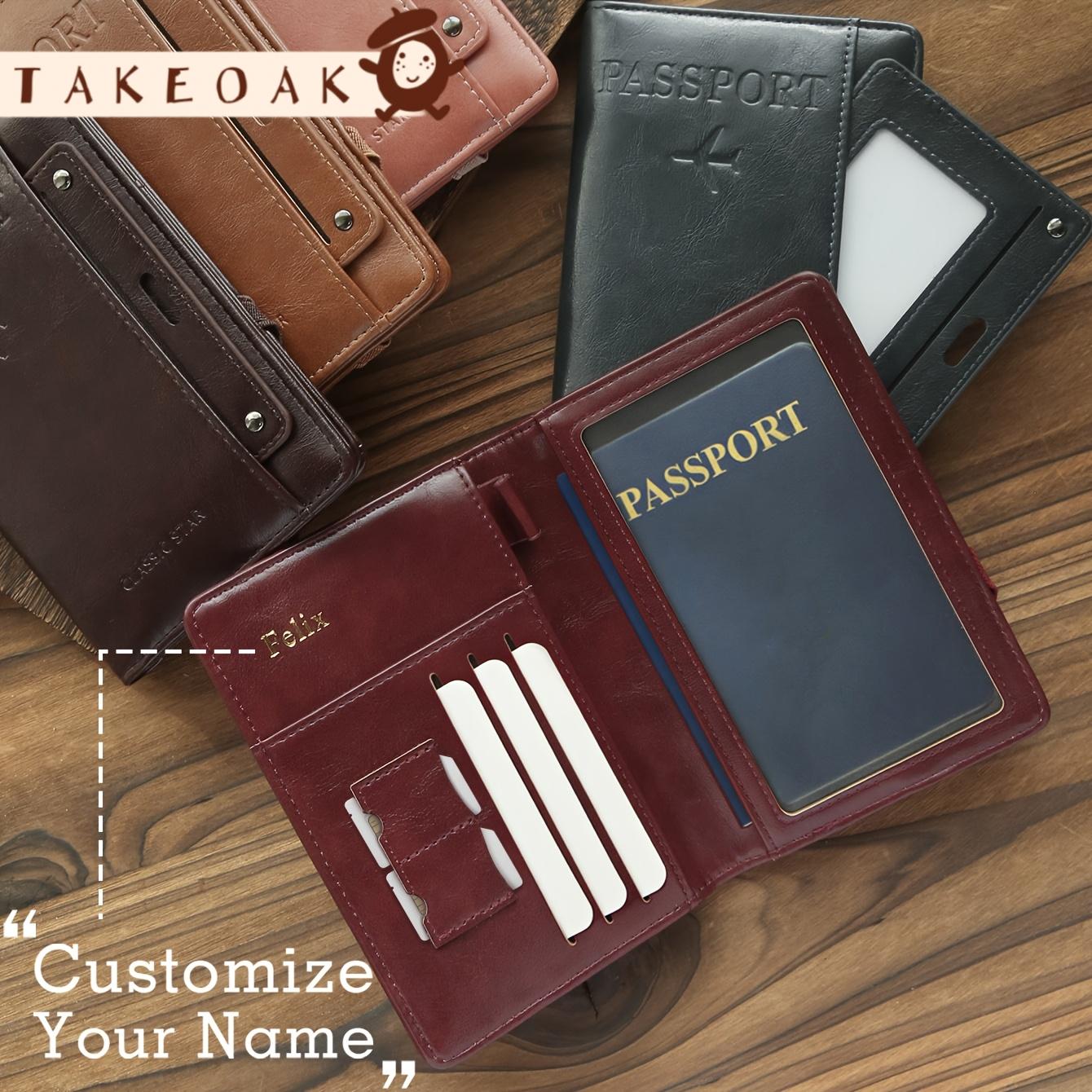 Travel Accessories Overseas - حافظة جواز سفر جلدية كبيرة السعة