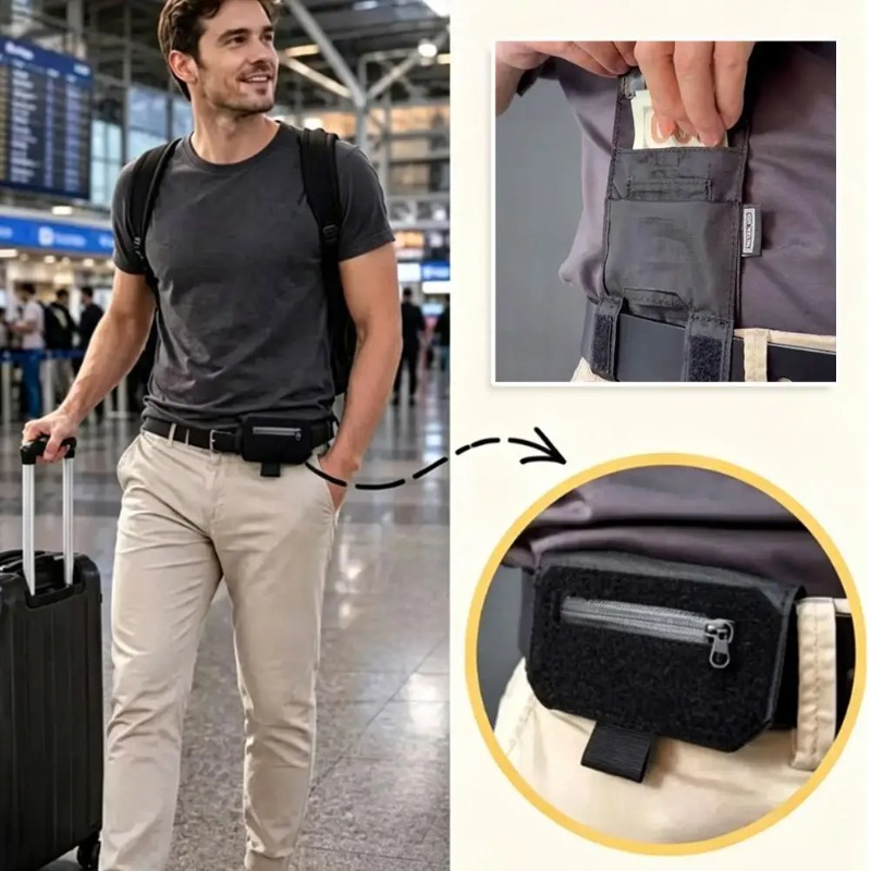 Passport Holder Rfid - محفظة خصر محمولة، هدية للرجال، حقيبة