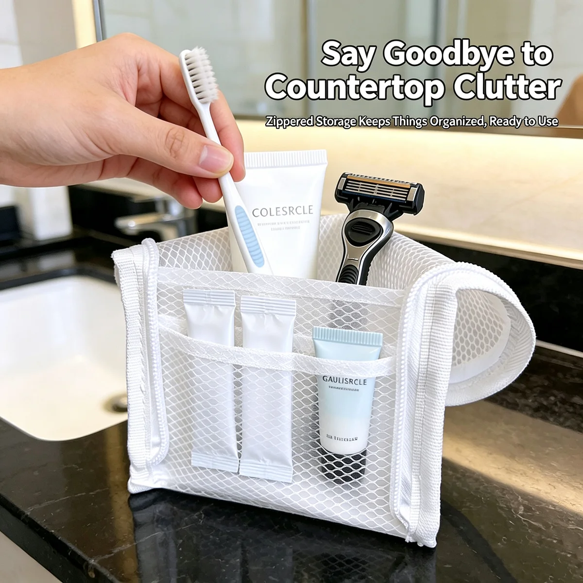 حقيبة مستلزمات سفر شبكية قائمة - مراجعة Travel Accessories Toiletries وسعره