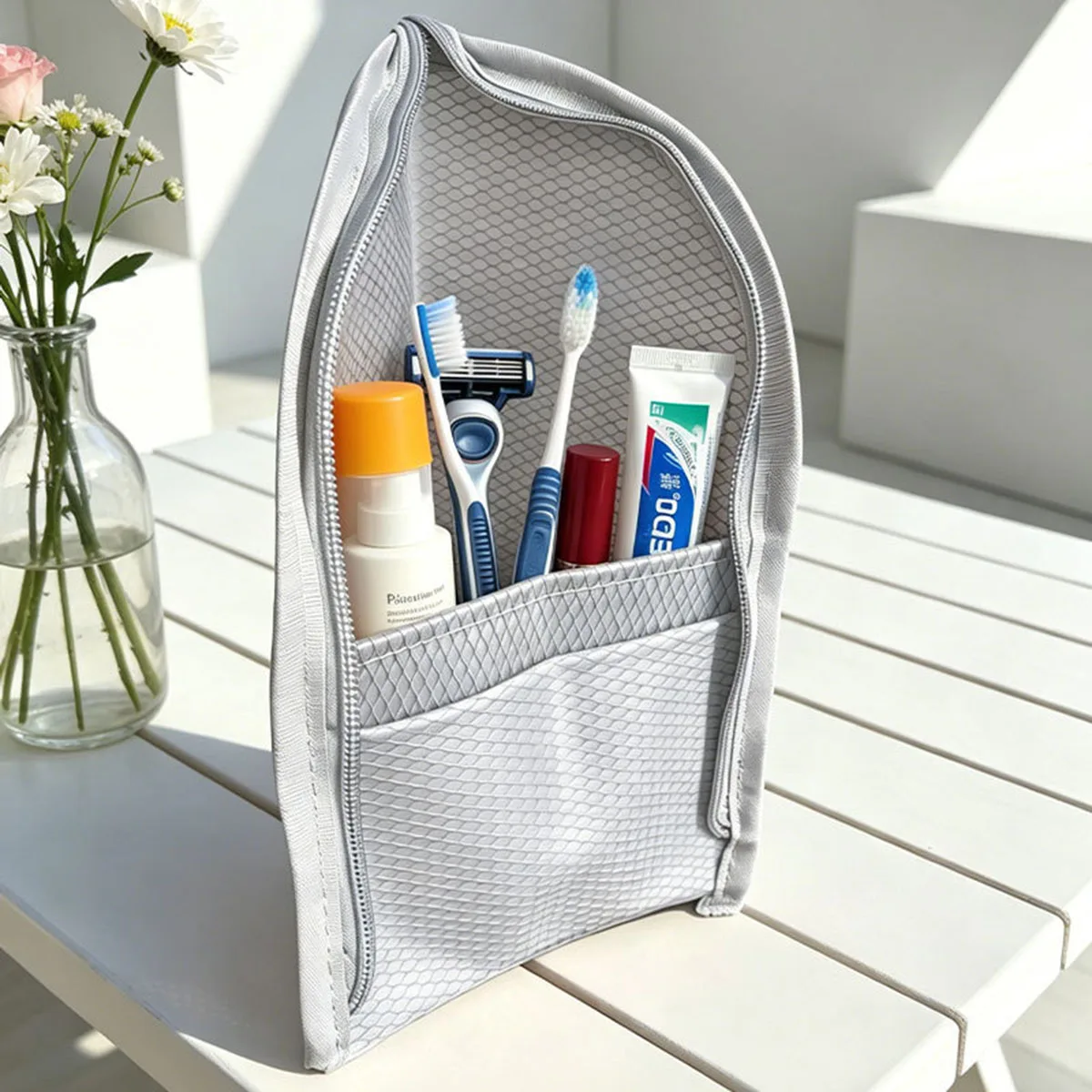 حقيبة مستلزمات سفر شبكية قائمة - مراجعة Travel Accessories Toiletries وسعره
