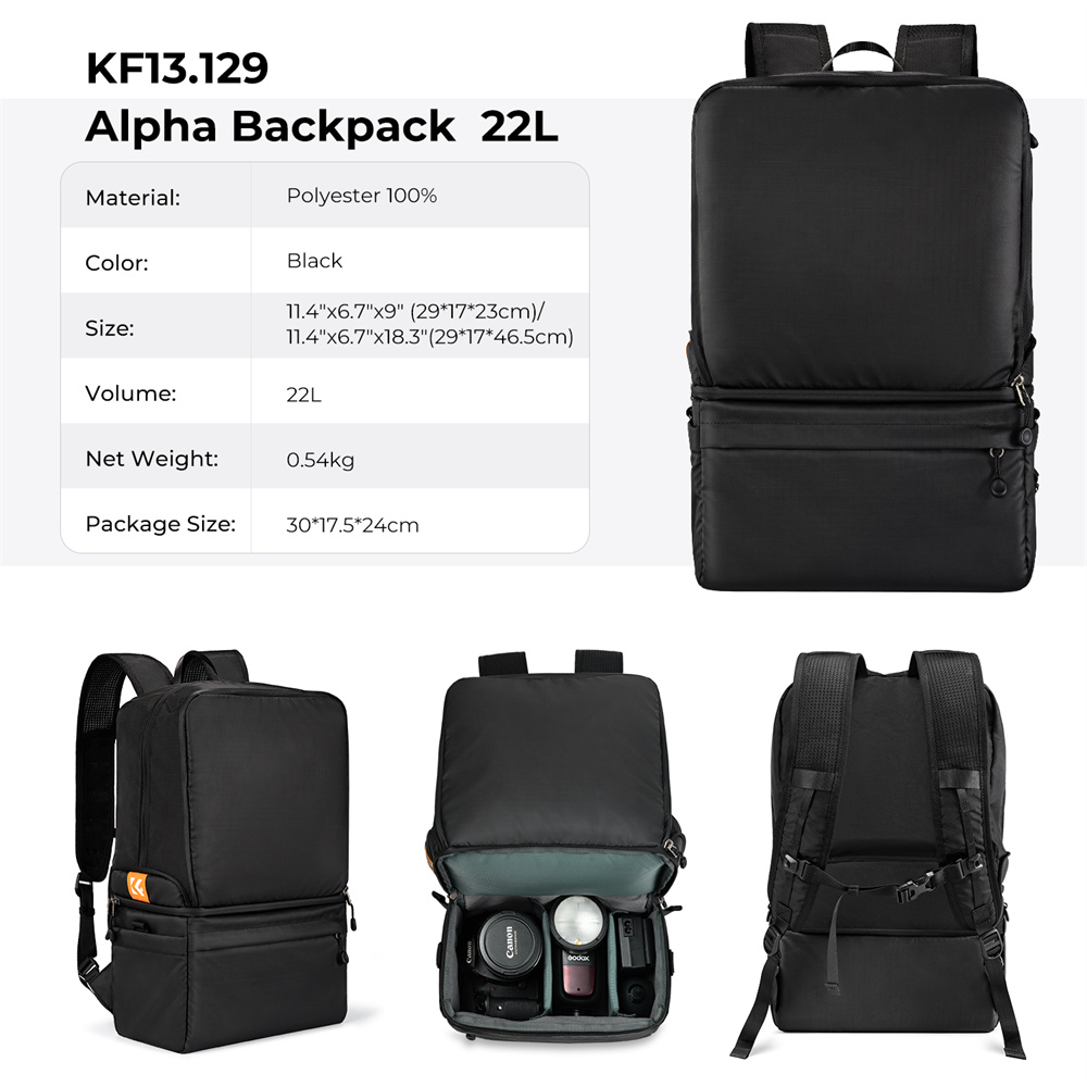حقيبة ظهر للكاميرا من K&F CONC - مراجعة Camera Bag Travel وسعره