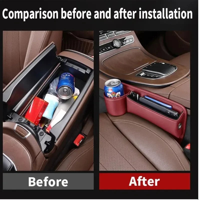 صندوق تخزين جلدي لتنظيم فجوات  - مراجعة Travel Accessories For Car وسعره