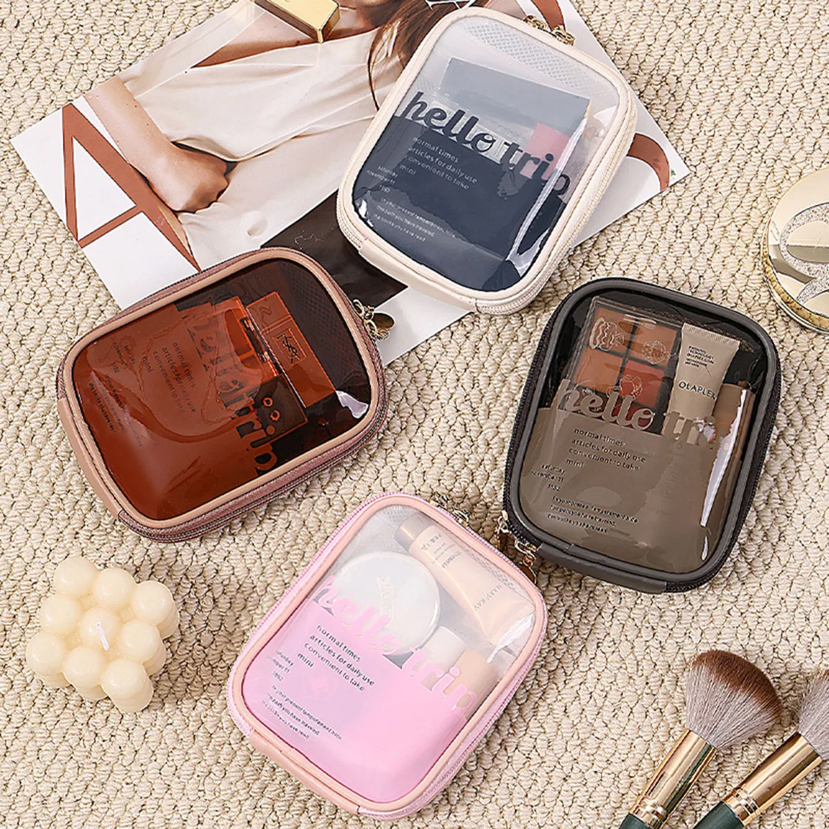 حقيبة مستحضرات تجميل شفافة محم - مراجعة Travel Accessories Toiletries وسعره