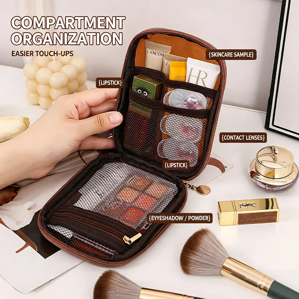 حقيبة مستحضرات تجميل شفافة محم - مراجعة Travel Accessories Toiletries وسعره