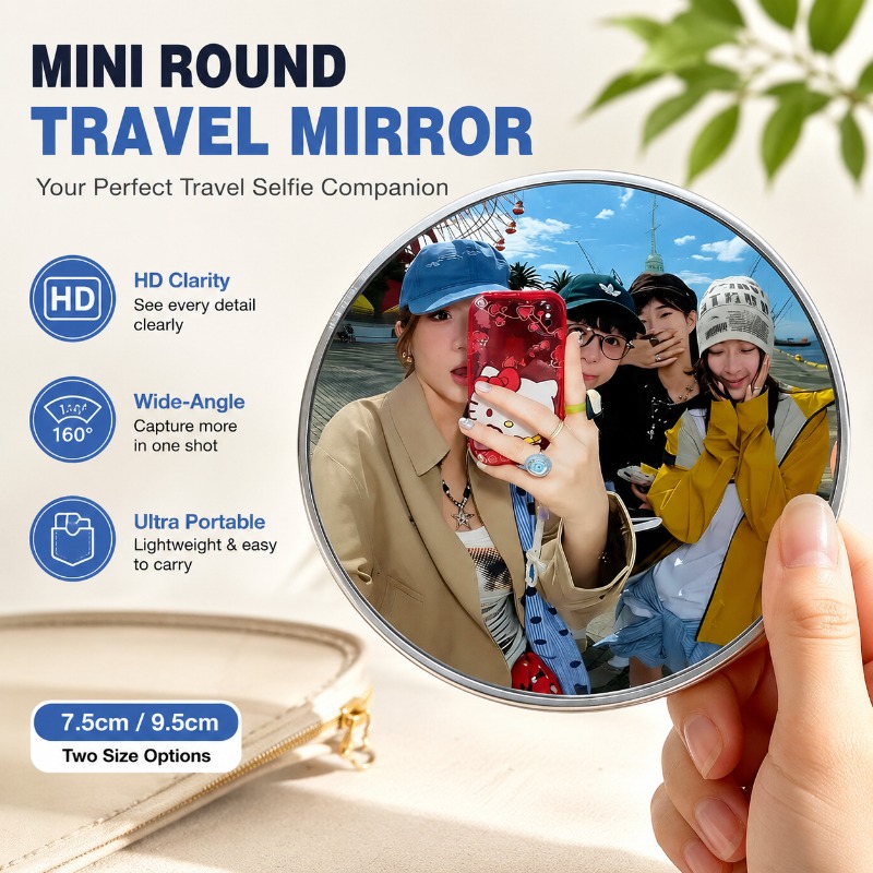 مرآة محدبة محمولة مستديرة للتص - مراجعة Travel Accessories Deals وسعره