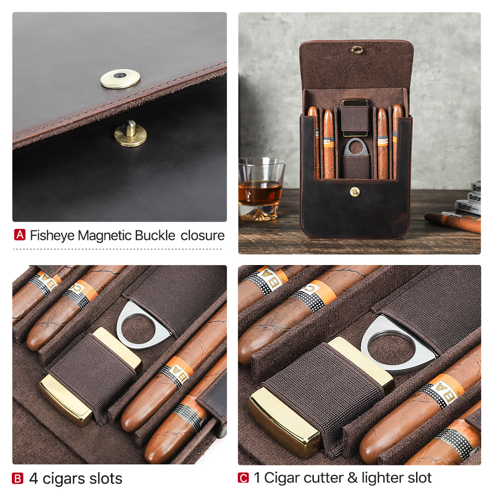 علبة سيجار من الجلد الطبيعي من - مراجعة Travel Accessories Deals وسعره